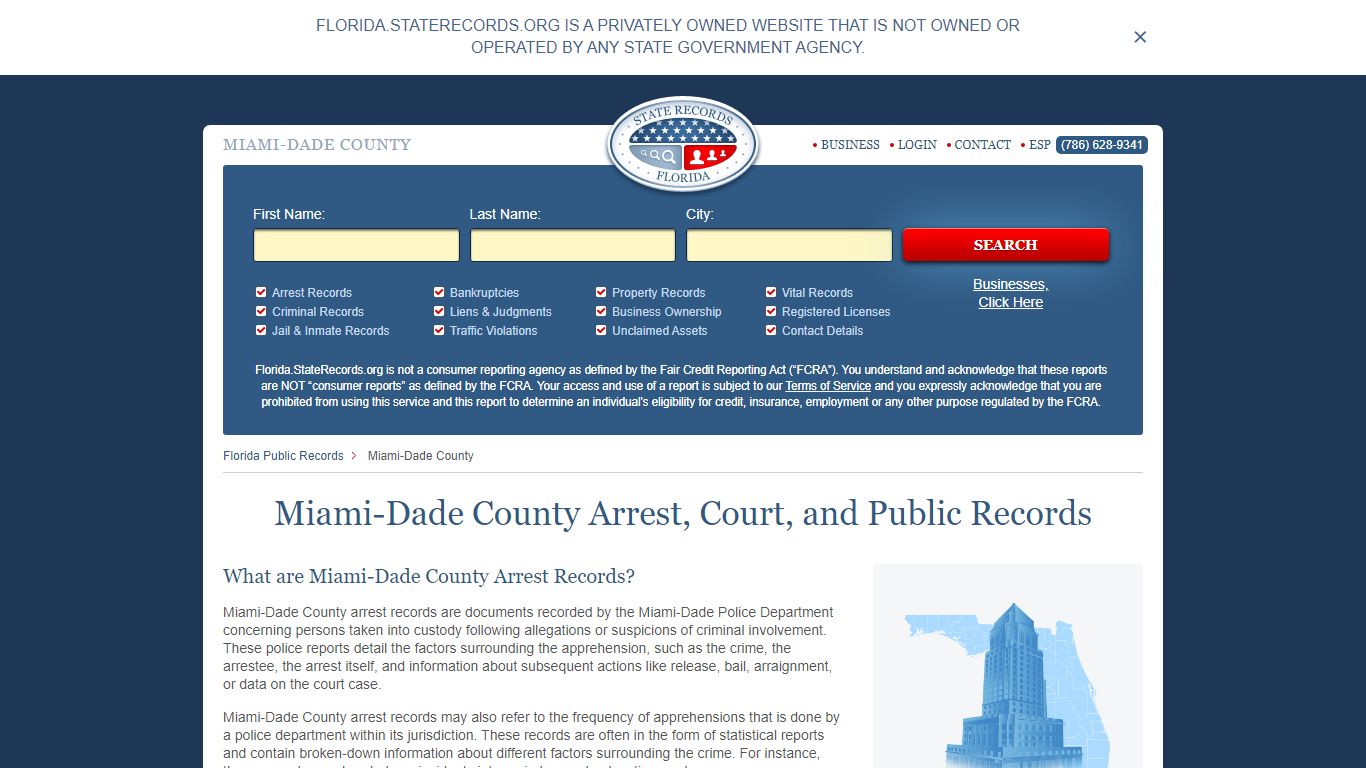 Miami-Dade County Arrest, Court, and Public Records